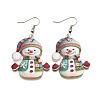 Snowman Acrylic & Alloy Dangle Earrings WG13ED8-01-1