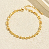 Summer Beach Brass Rectangle Link Chain Anklets for Women CI4096-5