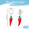 1Pc 925 Sterling Silver Enamel Italian Horn  European Dangle Charm STER-PH0005-16-2