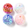 UV Plating Opaque Acrylic Beads SACR-F010-03B-1