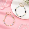 2Pcs 2 Styles Natural Lapis Lazuli and Larimar Faceted Cube Beaded Bracelet Sets with Natural Pearl for Women BJEW-JB14475-1