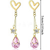 Alloy Rhinestone Heart & Star & Teardrop Stud Dangle Earrings for Women WG86E07-01-4