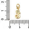 Brass Micro Pave Clear Cubic Zirconia Charms LS-KK-Q040-04B-G-3