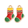 Christmas Alloy Enamel Pendants ENAM-K080-01F-G-1