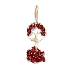 Wire Wrapped Chips Natural Red Jasper Big Pendant Decorations HJEW-H057-03F-3
