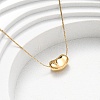 304 Stainless Steel Bean Pendant Necklaces for Women NJEW-K255-40G-2
