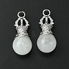Natural Quartz Crystal Round Pendants G-C114-04P-18-2