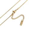 PVD Vacuum Plating 304 Stainless Conch Shell Shaped Pendant Round Snake Chain Necklaces NJEW-Z044-03G-3