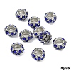 10Pcs Alloy Rhinestone European Beads CPDL-YW0001-02F-1
