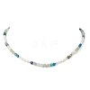 Natural Aquamarine & Sodalite & Green Aventurine Round Cube and Natural Pearl Rice Beaded Necklaces NJEW-JN05868-01-2
