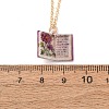 Brass Enamel Book Pendant Necklaces for Women KK-CBAF5B9-01G-09-3