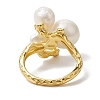 Round Natural Pearl Adjustable Rings RJEW-P113-06G-3