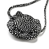 Leopard Print Pattern Fabric Rose Tie Choker Necklaces for Women LS-NJEW-Z022-01I-3