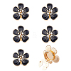 6Pcs Alloy Enamel Cufflinks DIY-FH0009-79B-1