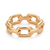 Ion Plating(IP) 304 Stainless Steel Cable Chain Shape Finger Ring for Women RJEW-C025-34B-G-2