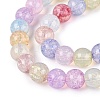 Baking Paint Crackle Glass Beads Strands GLAA-Q106-03A-14-3