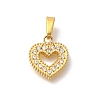 Ion Plating(IP) 304 Stainless Steel Micro Pave Cubic Zirconia Pendants STAS-H228-04G-04-1