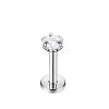 Titanium Steel Clear Cubic Zirconia Threadless Labret Stud WGC142D-02-1