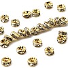 Rack Plating Brass Crystal Rhinestone Rondelle Space Beads RB-D303-G-1