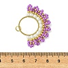 Glass Seed Beaded & Brass Linking Rings Pendnats PALLOY-MZ01340-01-3