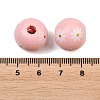 Printed Wood European Beads WOOD-G029-07A-3