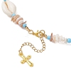 Ocean Natural Cowrie Shell & Chip & Glass Seed Beaded Necklaces NJEW-JN05848-5