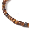 Natural Yellow Tiger Eye Cube Beaded Stretch Bracelet for Women BJEW-JB08975-02-4