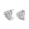 Brass with Cubic Zirconia Stud Earrings Findings KK-B087-10P-1