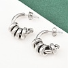304 Stainless Steel C-Shaped Stud Earrings LS-EJEW-K268-78P-1