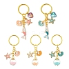 Glass Bottle with Glass Rhinestone & Alloy Enamel Keychain KEYC-FZ00019-5