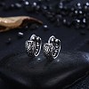 Thai Sterling Silver Hoop Earrings EJEW-BB32671-3