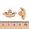 Rack Plating Alloy Enamel Colorful Sombrero Connector Charms ENAM-N056-351G-3