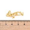 Brass Micro Pave Clear Cubic Zirconia Fold Over Clasps KK-P291-21G-2