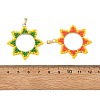 Brass & Glass Seed Beaded Pendants PALLOY-MZ01373-3