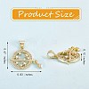 5Pcs Brass Micro Pave Clear Cubic Zirconia Pendants ZIRC-SZ0003-27-7