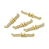 Rack Plating Brass Micro Pave Clear Cubic Zirconia Connector Charms KK-C007-37G-M-1