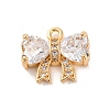 Brass Micro Pave Clear Cubic Zirconia Charms KK-C076-16G-1