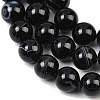 Natural Black Agate Bead Strands G-G962-10mm-12-A-5