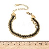 304 Stainless Steel & Rhinestone Rope Chain Double Layers Bracelets for Women BJEW-F540-09G-5