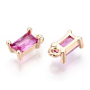 Brass Cubic Zirconia Charms X1-KK-S350-367M-2