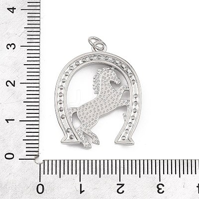 Brass Micro Pave Clear Cubic Zirconia Pendants KK-B177-05D-P-1
