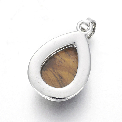 Natural Tiger Eye Pendants G-L512-C10-1