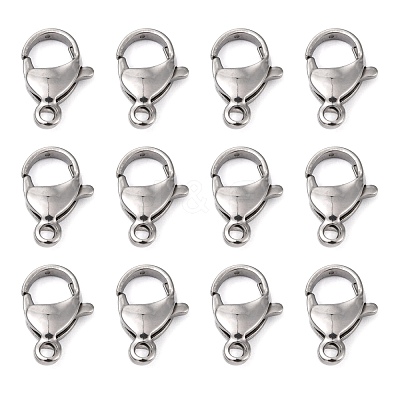Tarnish Resistant Polished 304 Stainless Steel Lobster Claw Clasps X-STAS-R072-08A-1