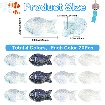80Pcs 4 Colors Transparency Electroplate Glass Beads GLAA-SC0002-88B-1