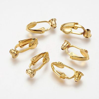 Brass Clip-on Earring Converters Findings KK-Q115-G-1