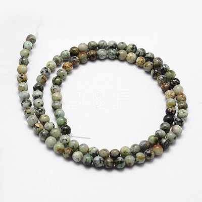 Natural African Turquoise(Jasper) Beads Strands G-D840-90-4mm-1