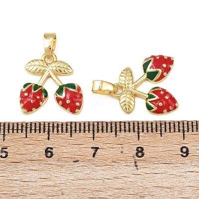 Brass Enamel Pendants KK-B161-04G-1