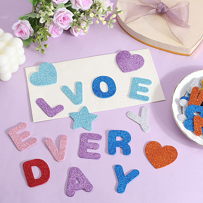 8 Sets 8 Colors Initial Letter EVA Plastic Self-Adhesive Foam Stickers DIY-SP0002-68-1