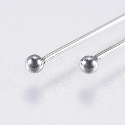 Tarnish Resistant 304 Stainless Steel Ball Head Pins STAS-F146-02P-25.5mm-1