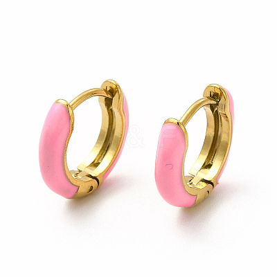 Ion Plating(IP) Enamel Hoop Earrings EJEW-G344-02G-06-1